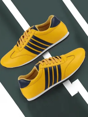 Men Yellow Classic Lace Up Sneakers