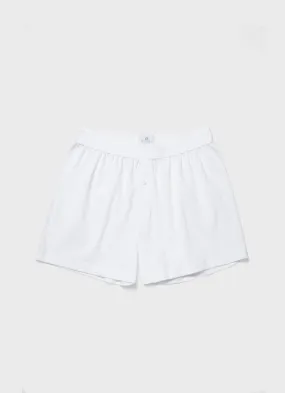 Men's Cellular Cotton One-Button Shorts in White