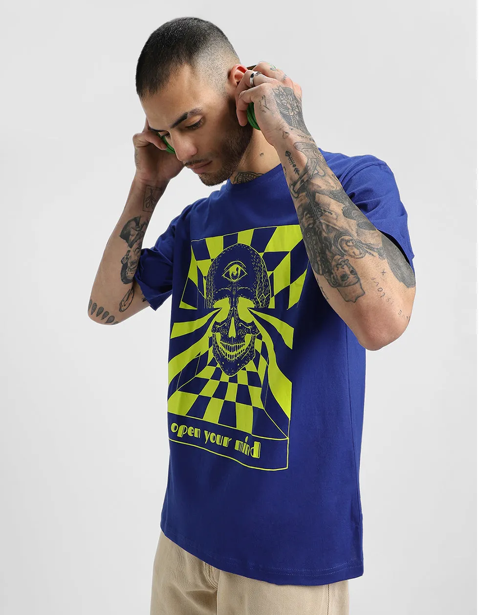 Mind-Open Blue Oversized Tshirt