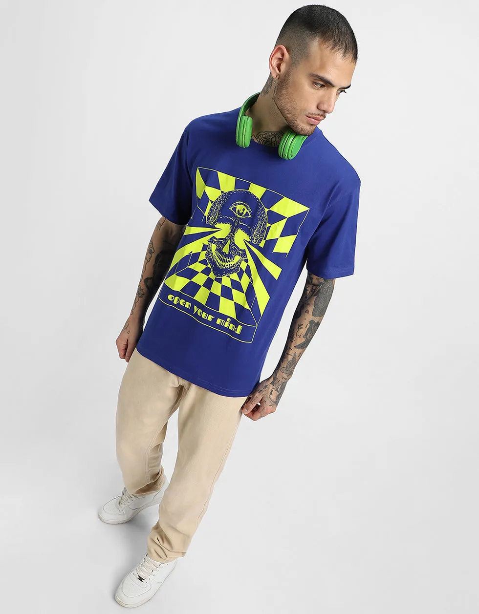 Mind-Open Blue Oversized Tshirt