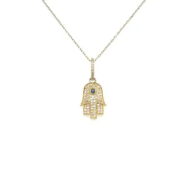 Mini Hamsa Sapphire center