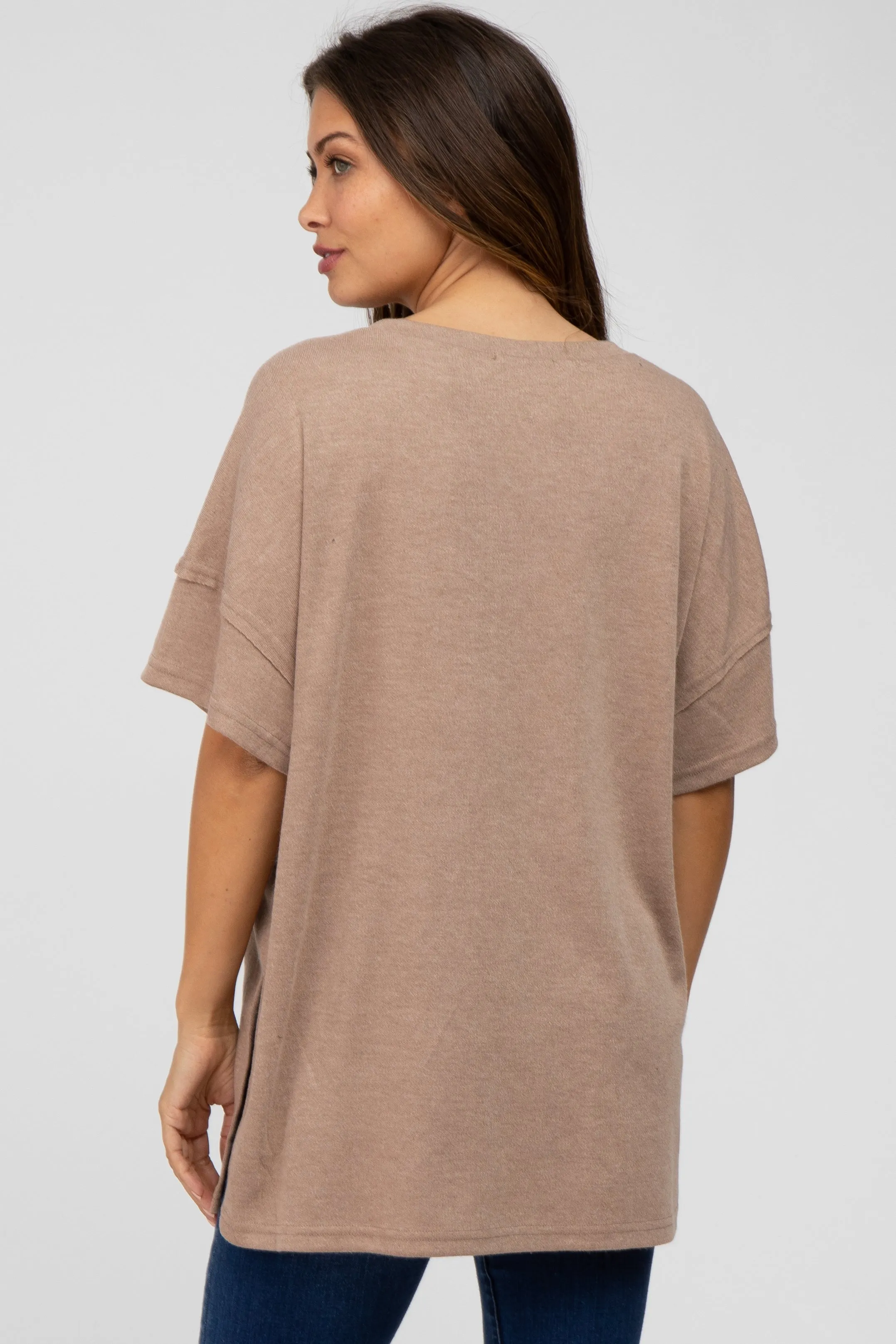 Mocha Knit Oversized Maternity Top