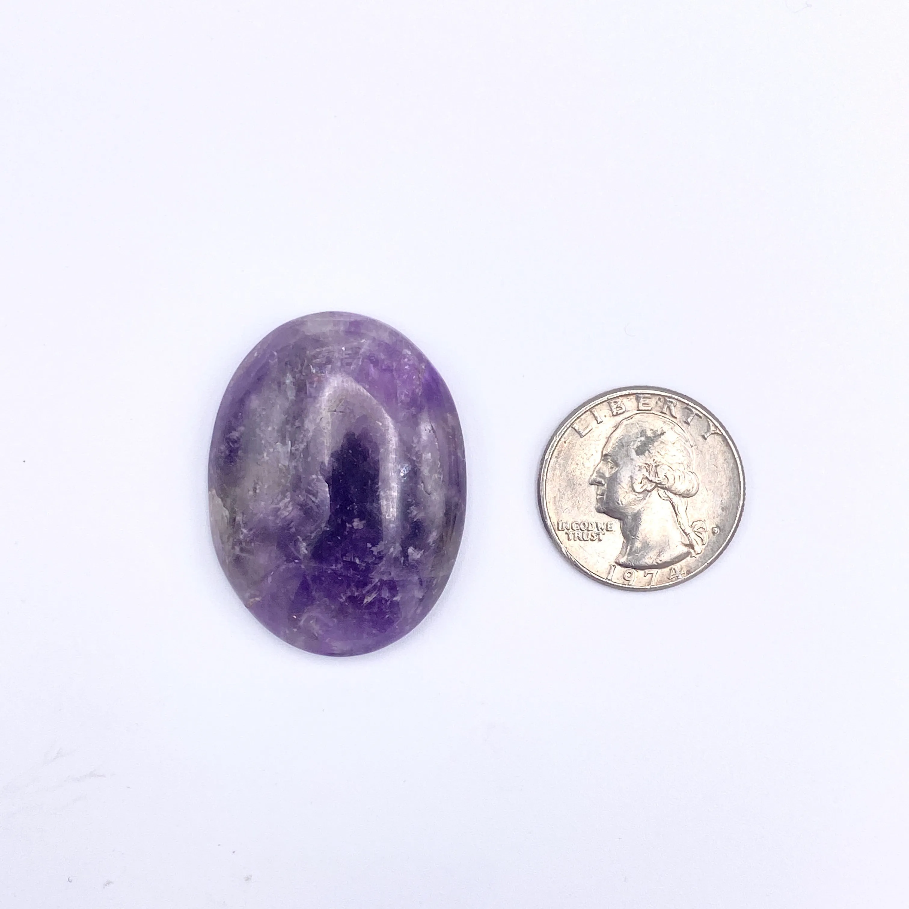 Natural Amethyst gemstone Palm Worry Stone