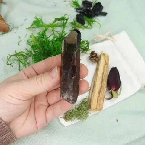 Natural Smoky Quartz Point from Brazil ~ Ideal for Crystal Grid or Pocket Stone