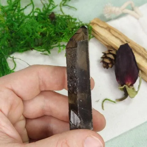 Natural Smoky Quartz Point from Brazil ~ Ideal for Crystal Grid or Pocket Stone