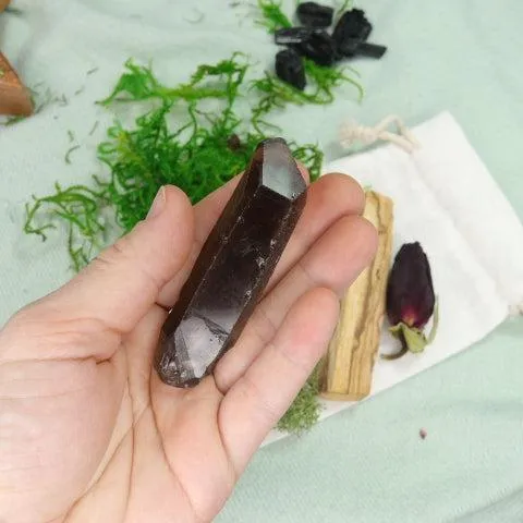 Natural Smoky Quartz Point from Brazil ~ Ideal for Crystal Grid or Pocket Stone