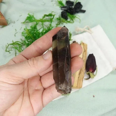 Natural Smoky Quartz Point from Brazil ~ Ideal for Crystal Grid or Pocket Stone