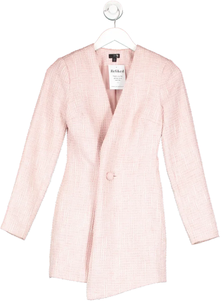 NBD Pink Tweed Blazer Dress UK XXS