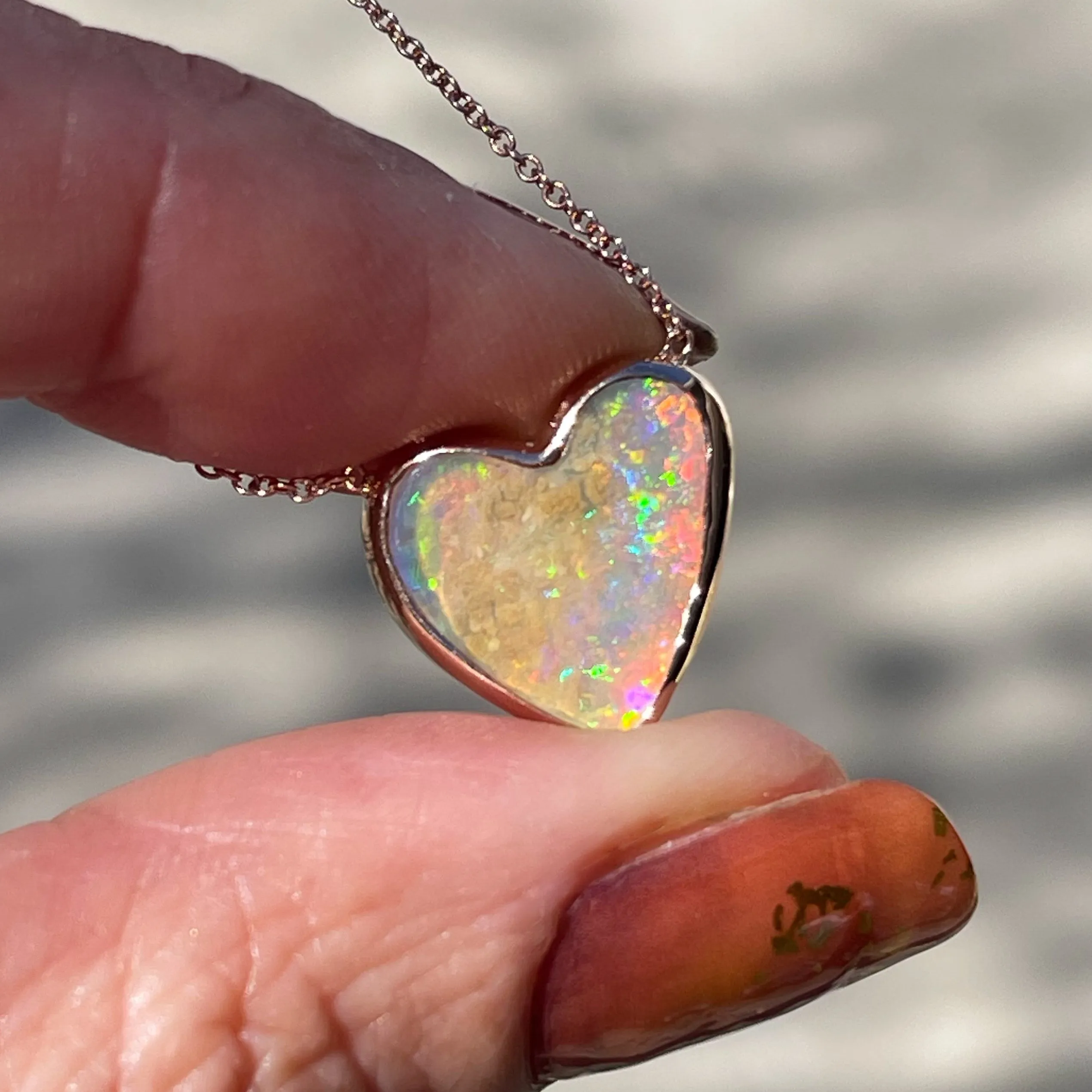 Neon Love Dali Australian Opal Necklace