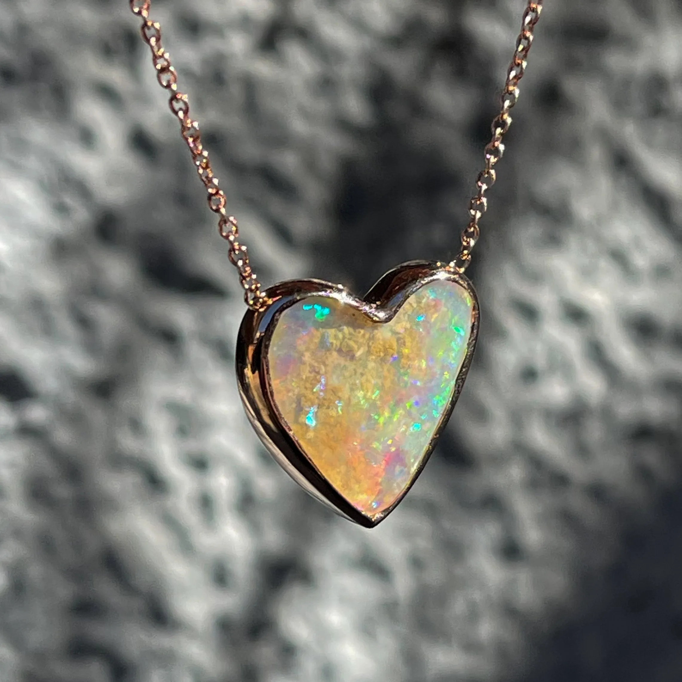 Neon Love Dali Australian Opal Necklace