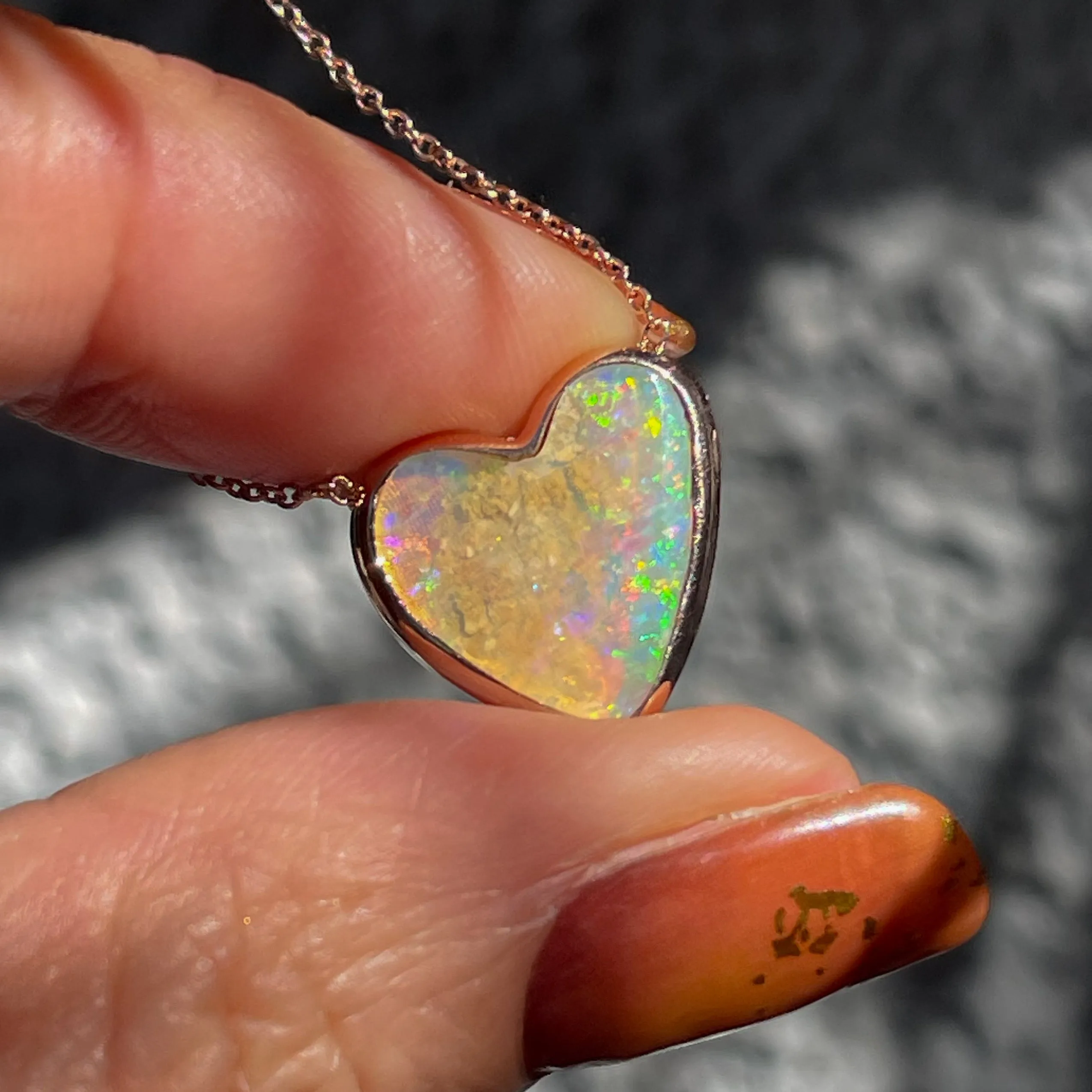 Neon Love Dali Australian Opal Necklace