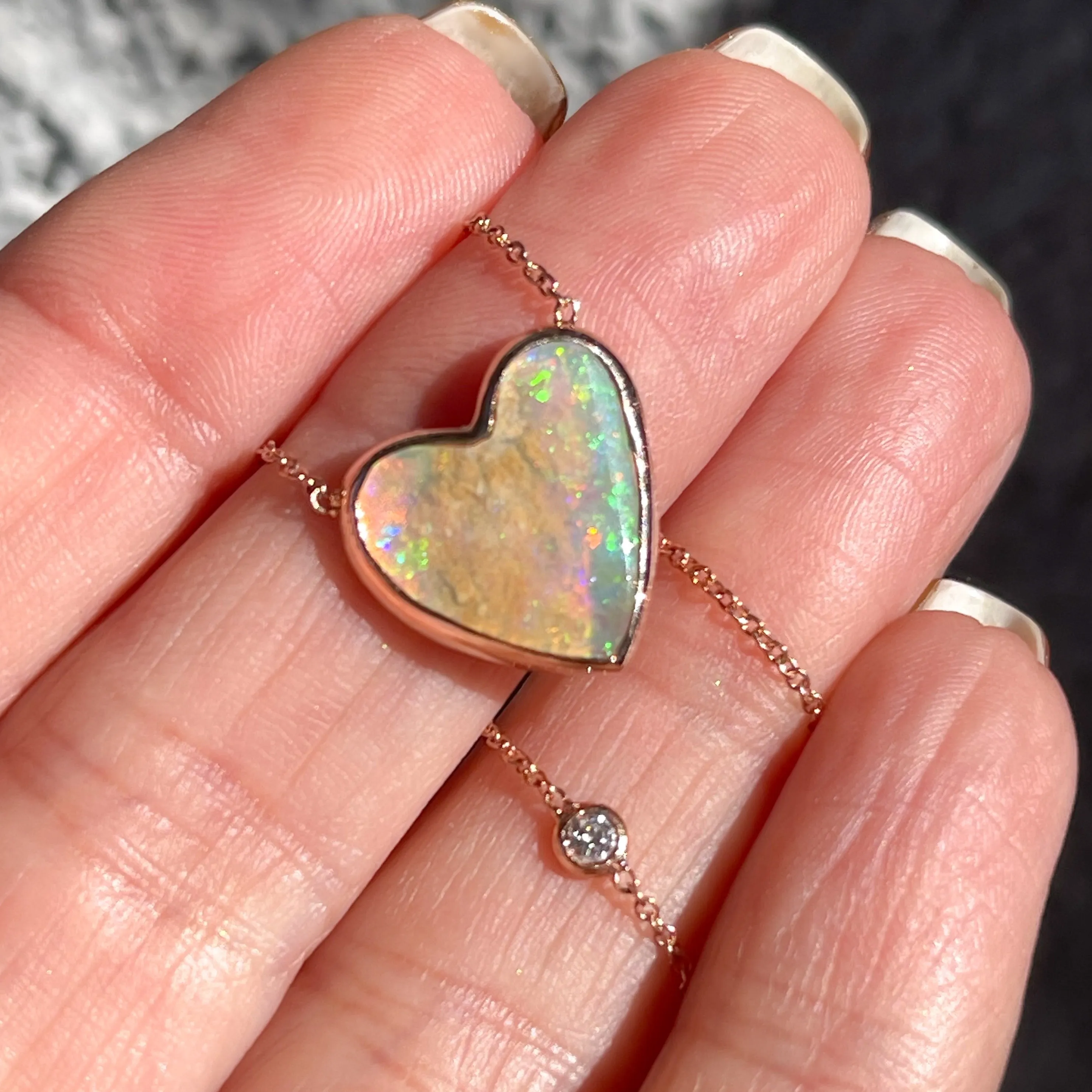 Neon Love Dali Australian Opal Necklace