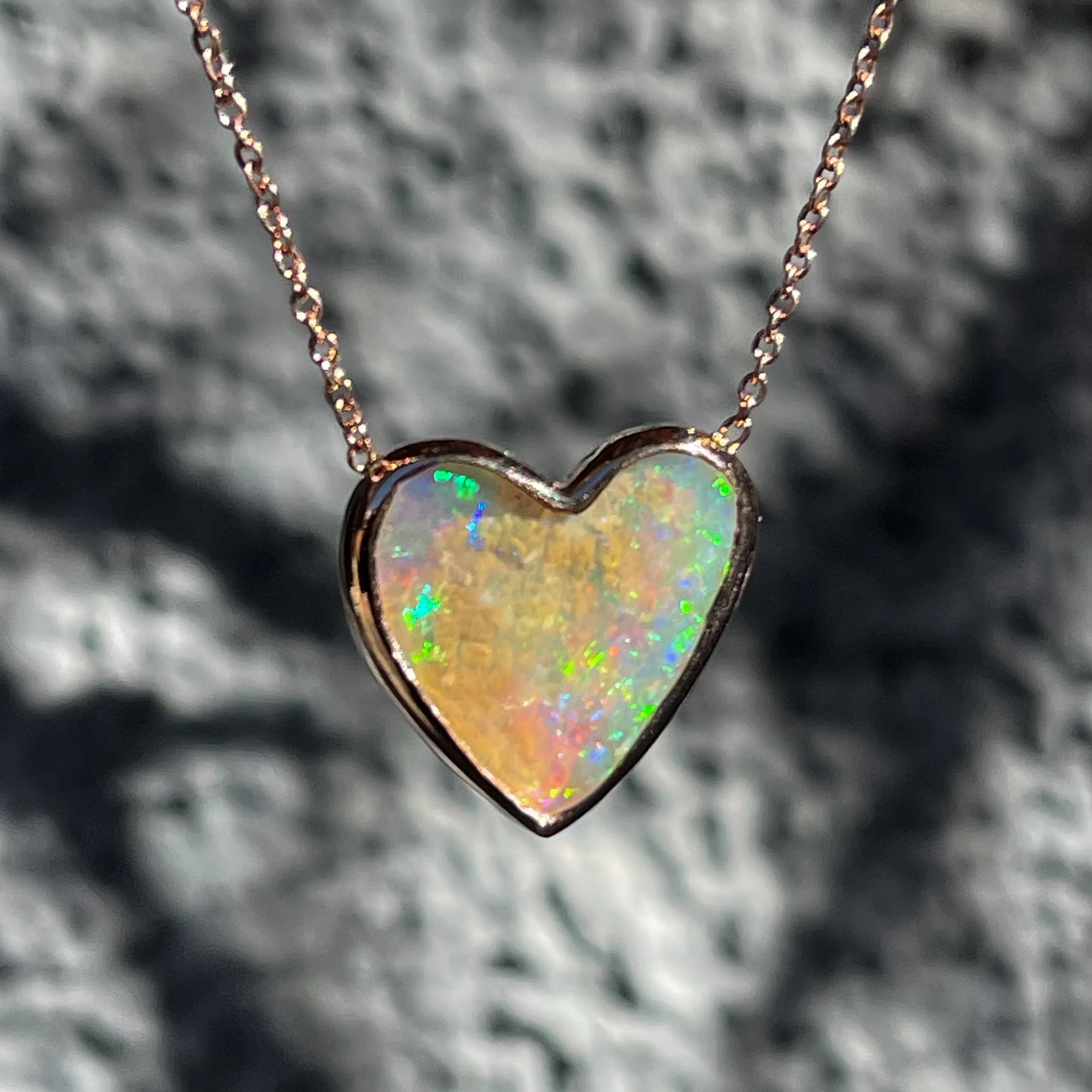 Neon Love Dali Australian Opal Necklace