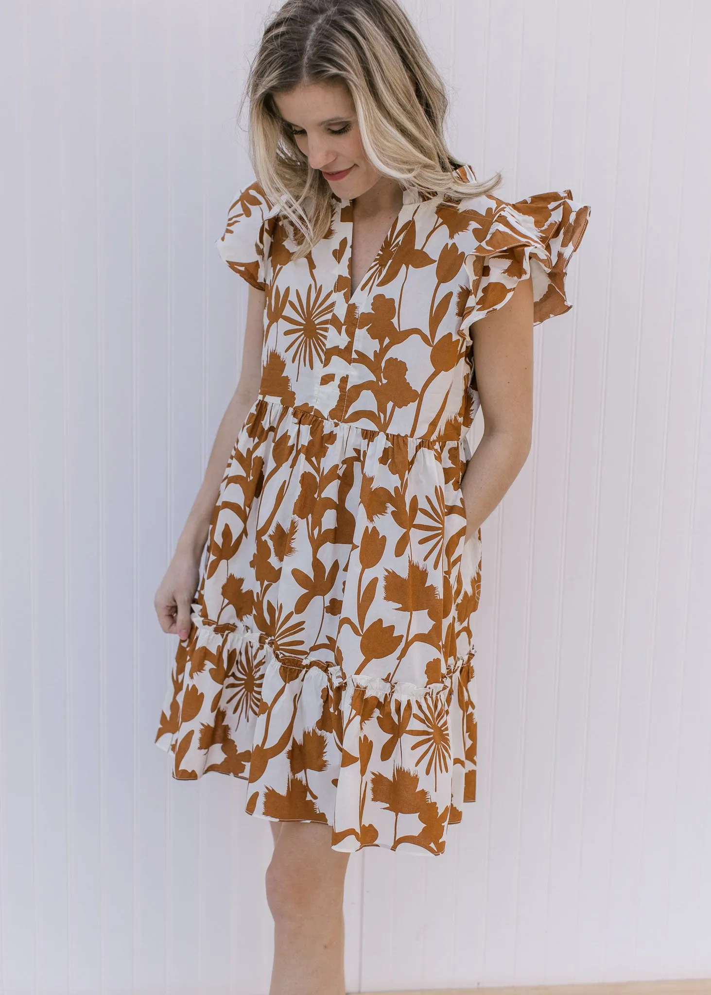 Neutral Ground Printed Dress