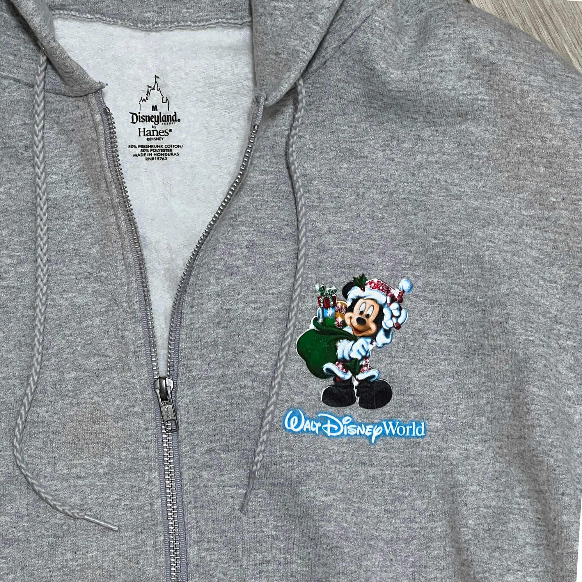 NEW Men's Walt Disney World Gray Graphic Full Zip Hoodie Sweatshirt - M