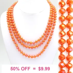 Orange Crystal 60" Layering Necklace