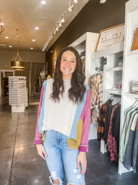 Over The Rainbow Color Block Top