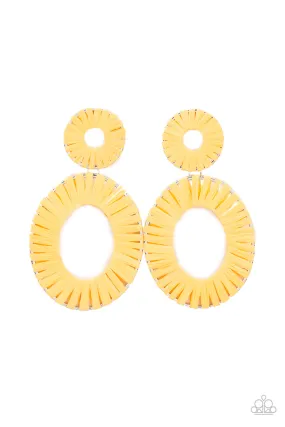 Paparazzi Foxy Flamenco - Yellow Earrings