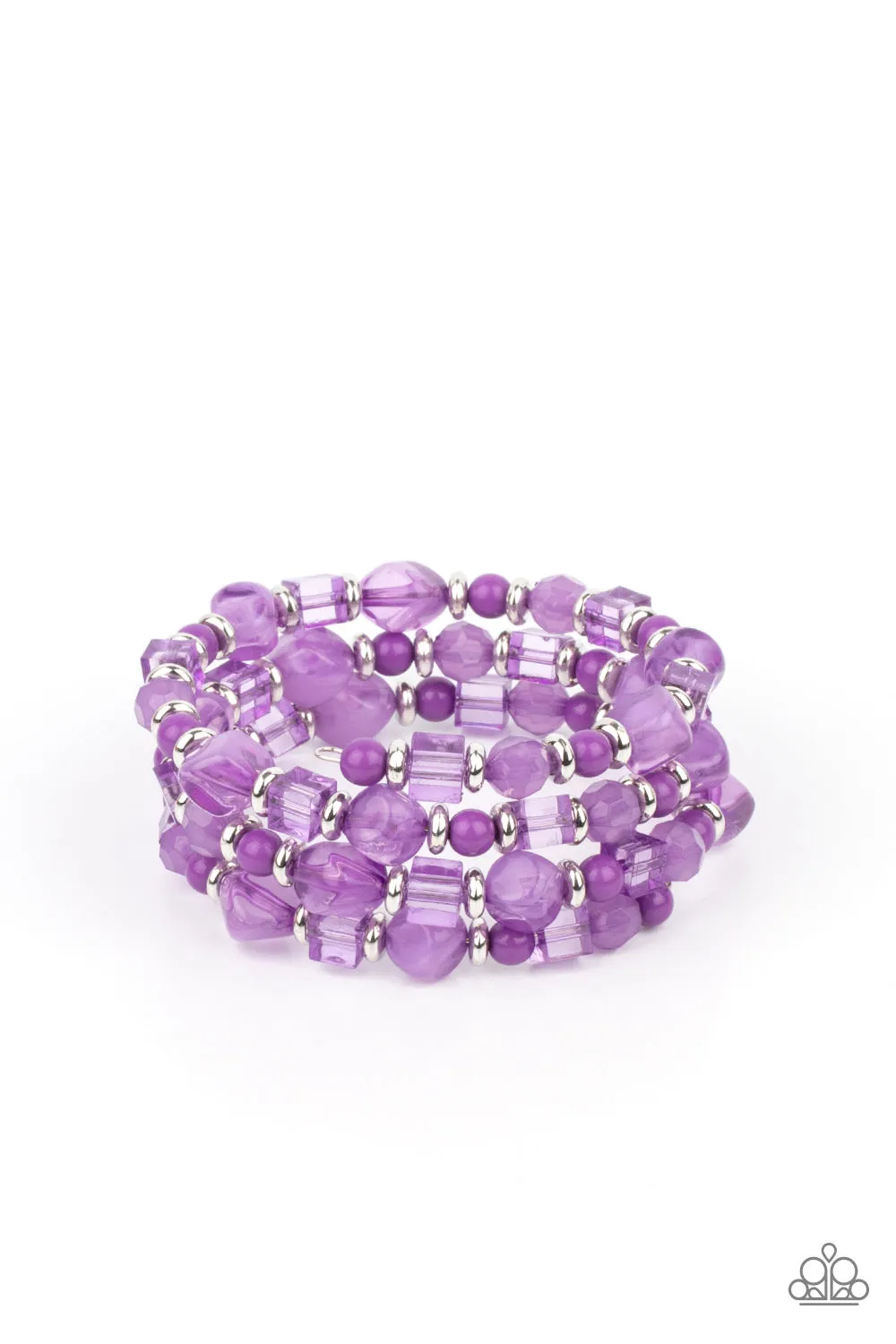 Paparazzi Girly Girl Glimmer - Purple Coil Bracelet