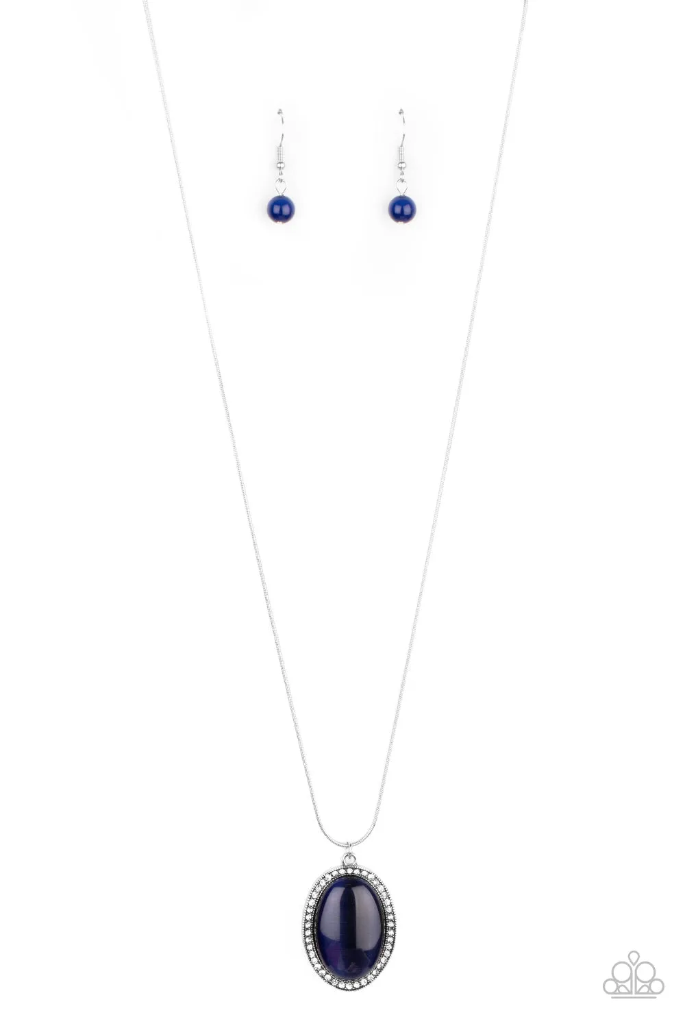 Paparazzi GLISTEN To This Blue Cat's Eye Stone Necklace