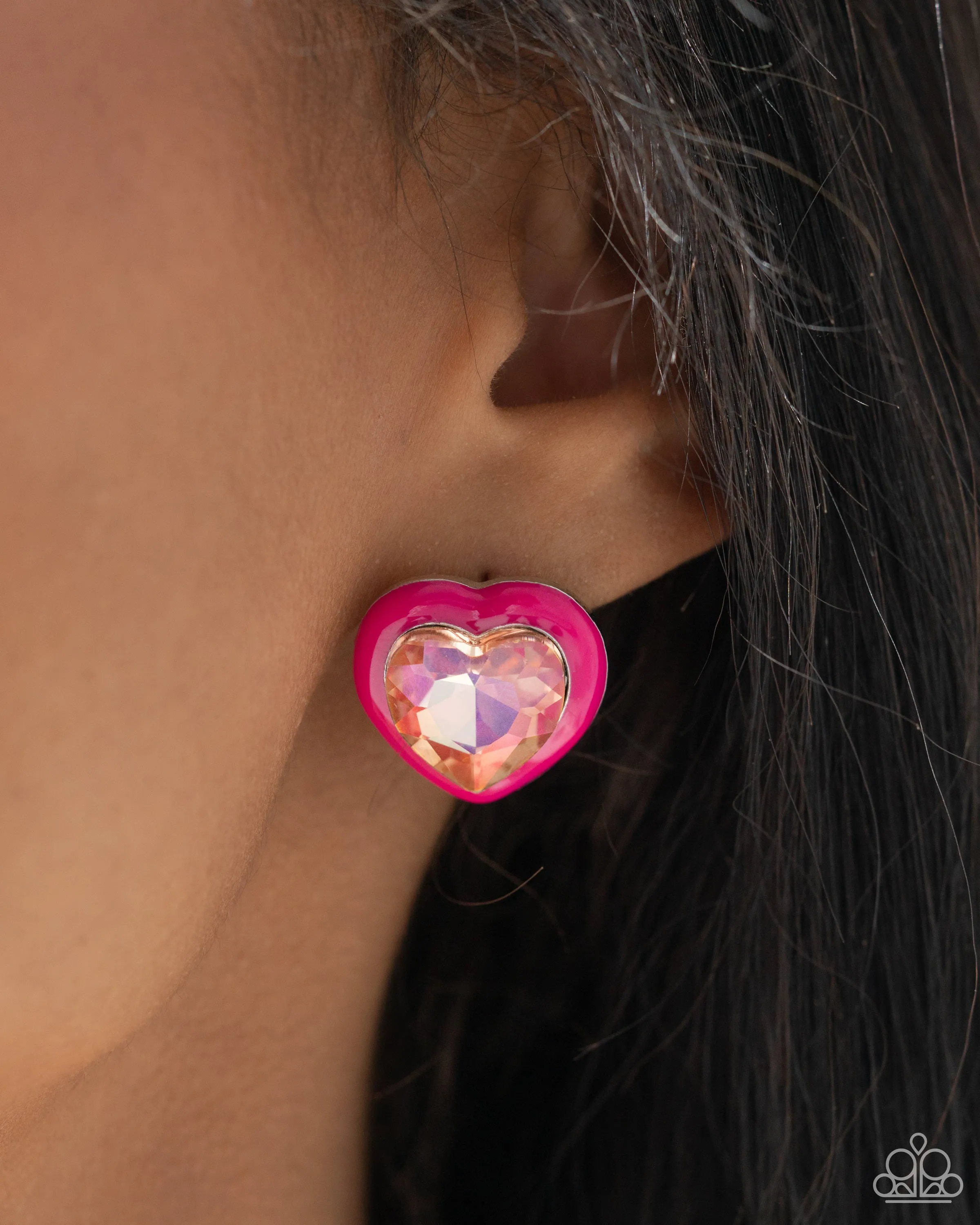 Paparazzi Heartfelt Haute Pink Post Earrings