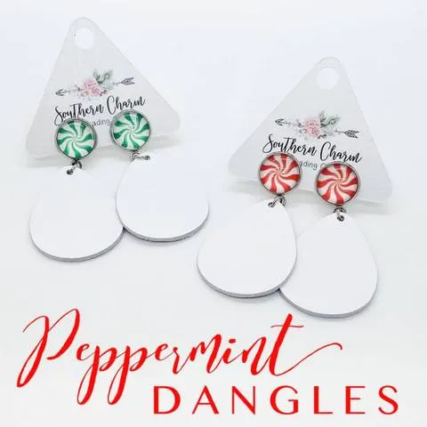 Peppermint Dangle Earrings - Green