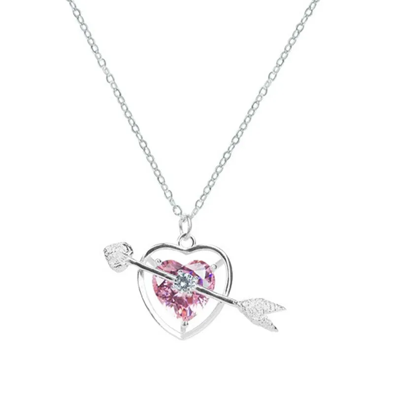 Pink Heart Sparkle Necklace - Cupcake