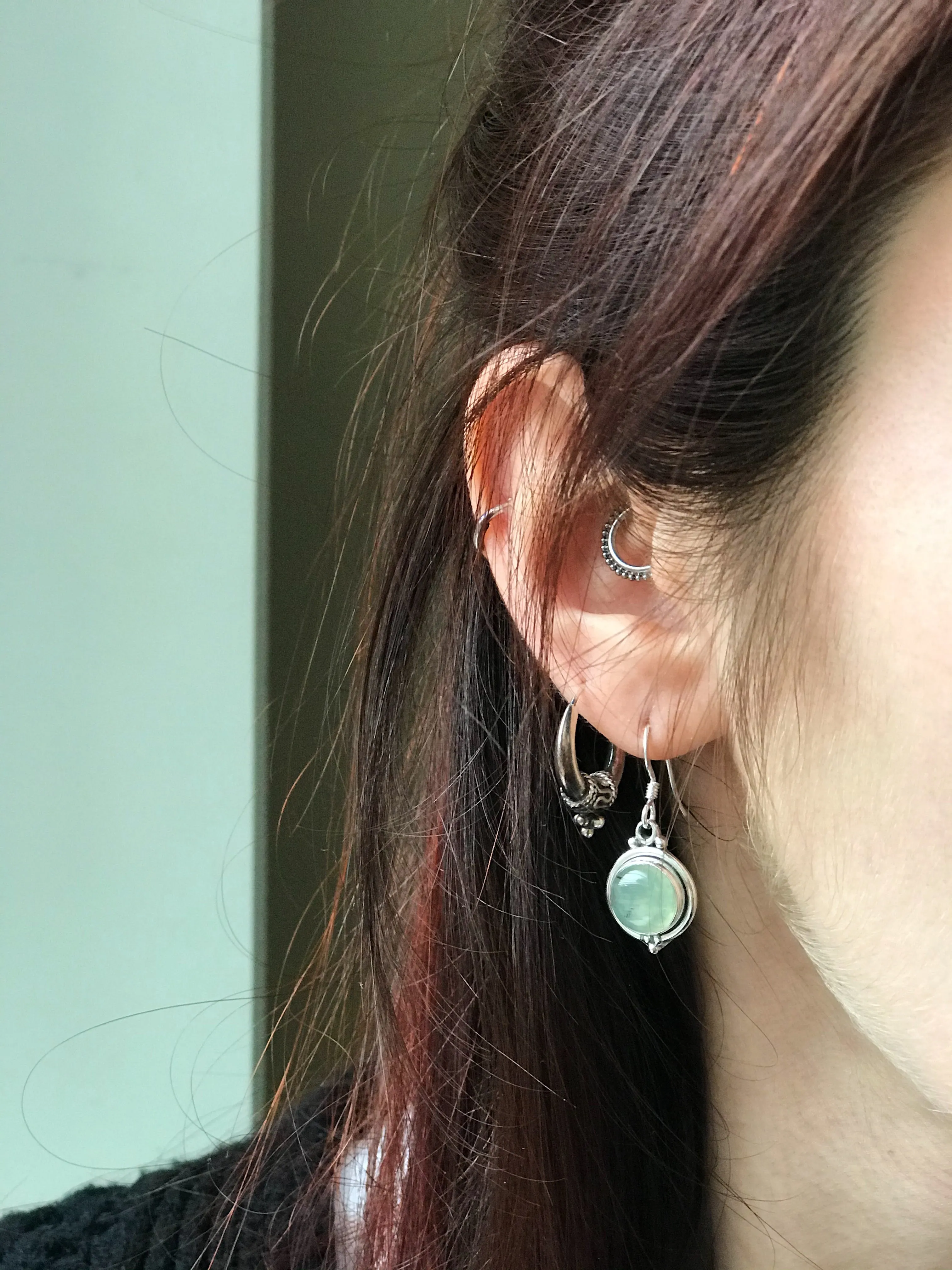 Prehnite Ari Dot Earrings