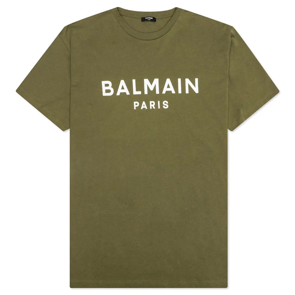 Printed T-Shirt - Khaki/White