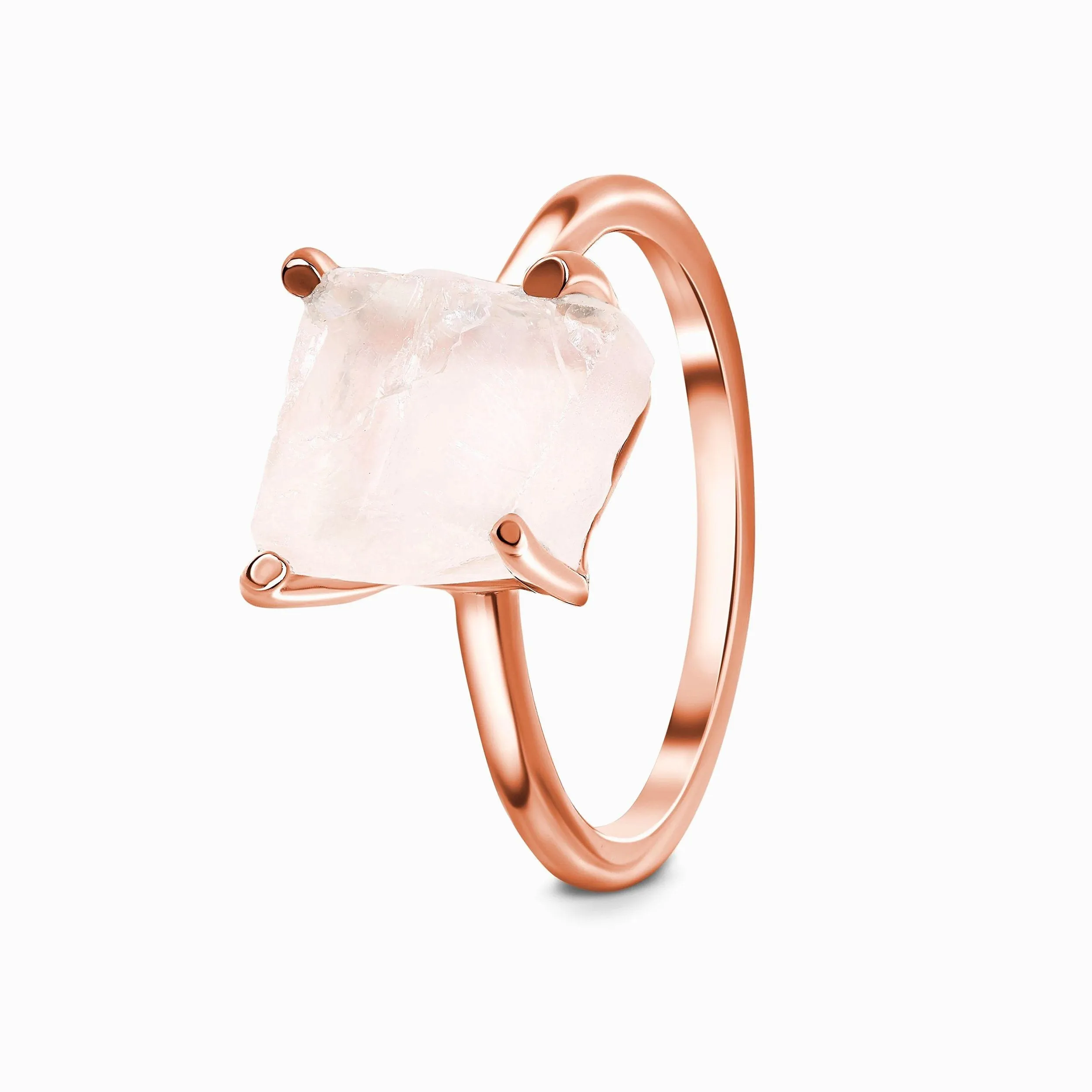 Raw Crystal Ring - Petite Rose Quartz