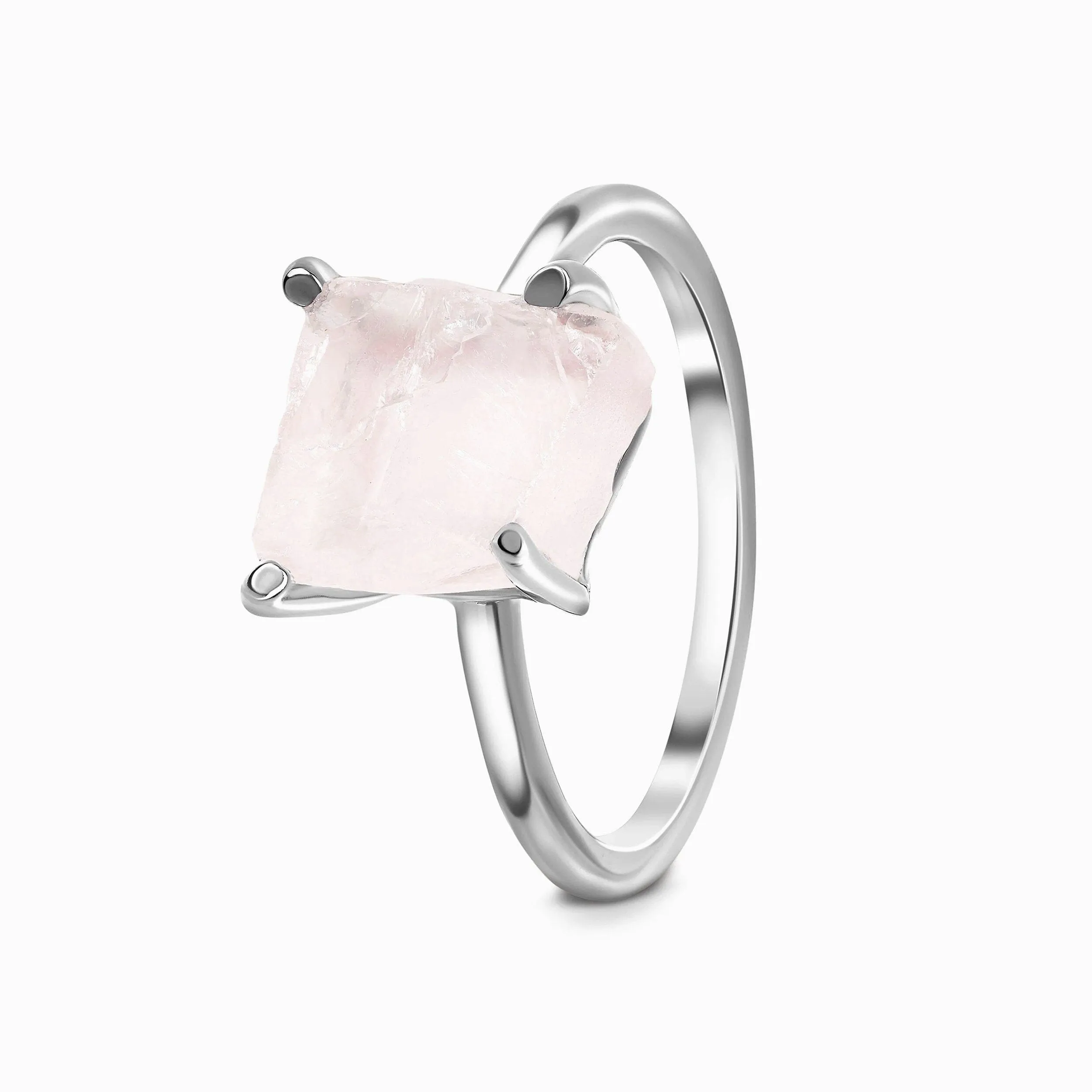 Raw Crystal Ring - Petite Rose Quartz