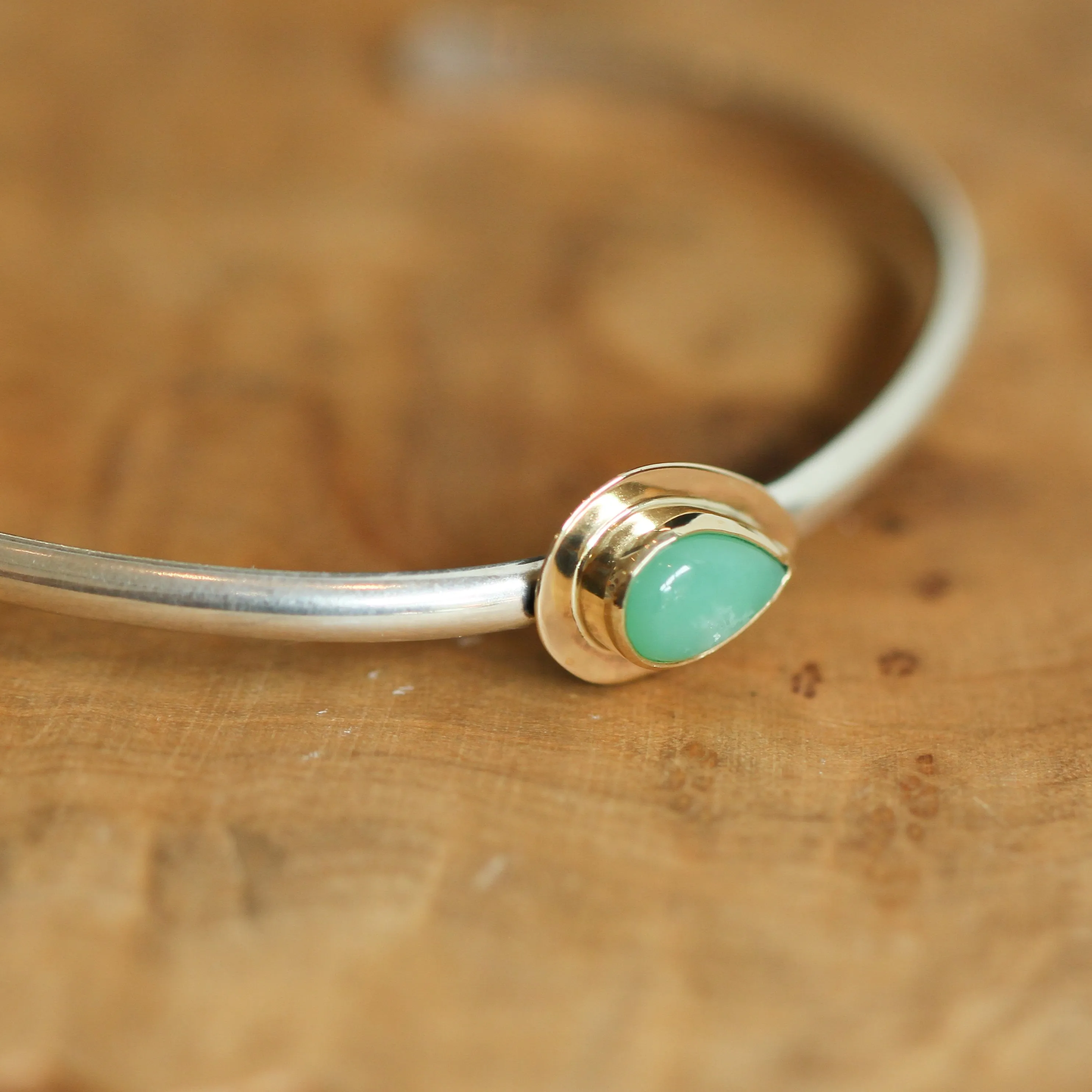 Ready to Ship 14K Burma Jade Bracelet - Jade Cuff Bracelet - Silver and Gold Bangle - 14K Cuff - Goldsmith