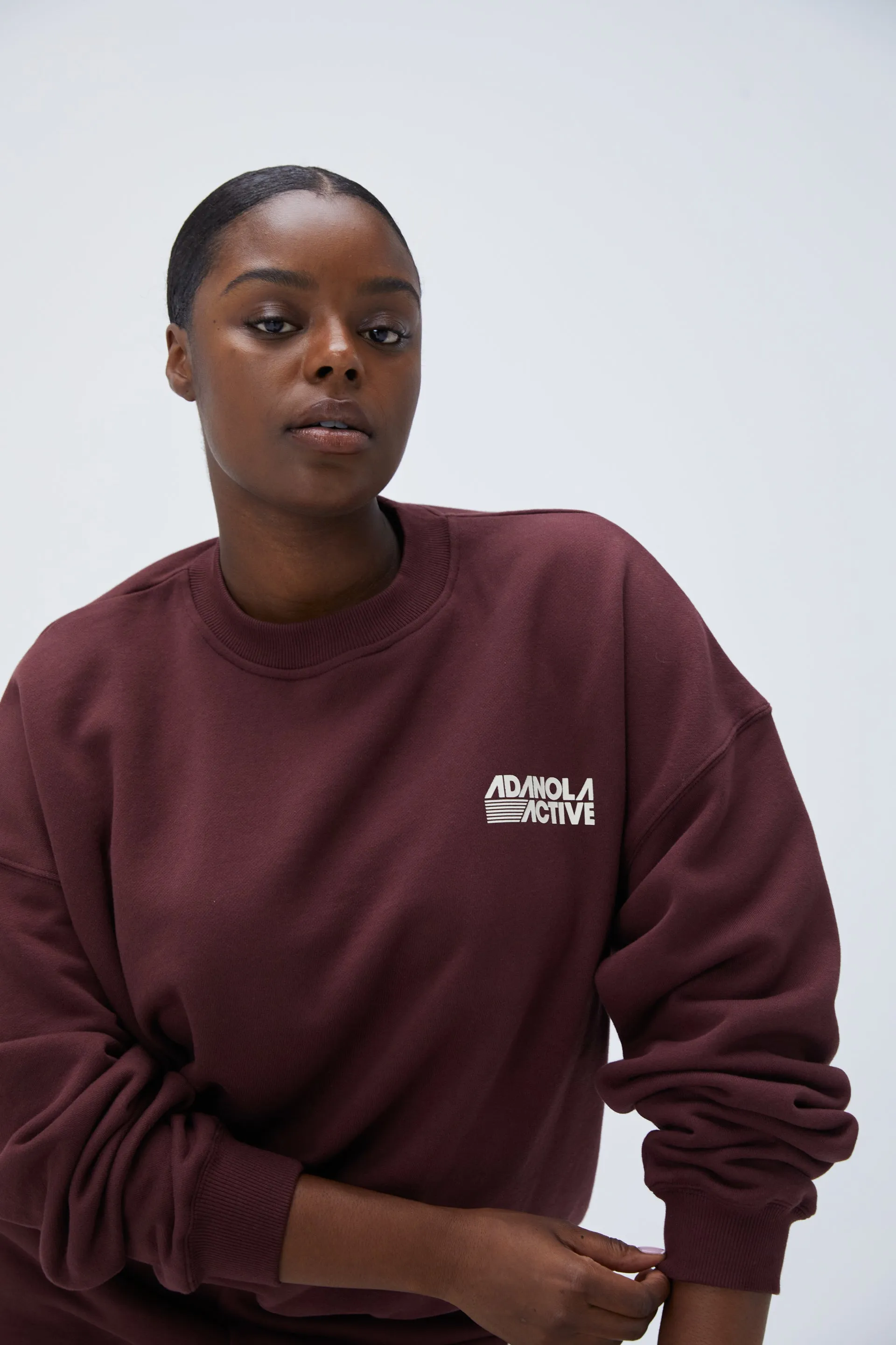 Retro Sport Oversized Sweatshirt - Burgundy