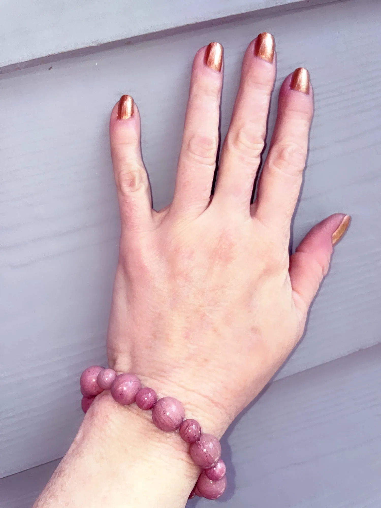 Rhodonite Chunky Beaded Bracelet