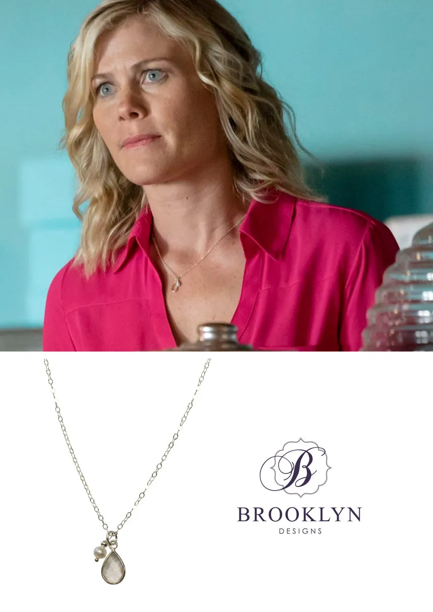 SALE Ellington Crystal Quartz Silver Necklace *As Seen On Murder She Baked*