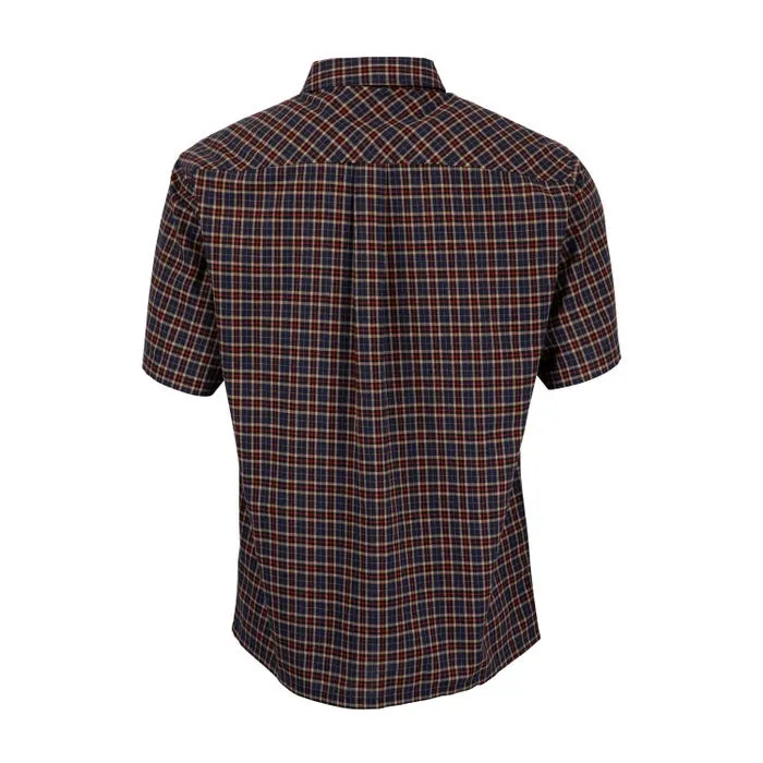 Santa Cruz Mini Hand S/S Shirt blue check short sleeve men's shirt 