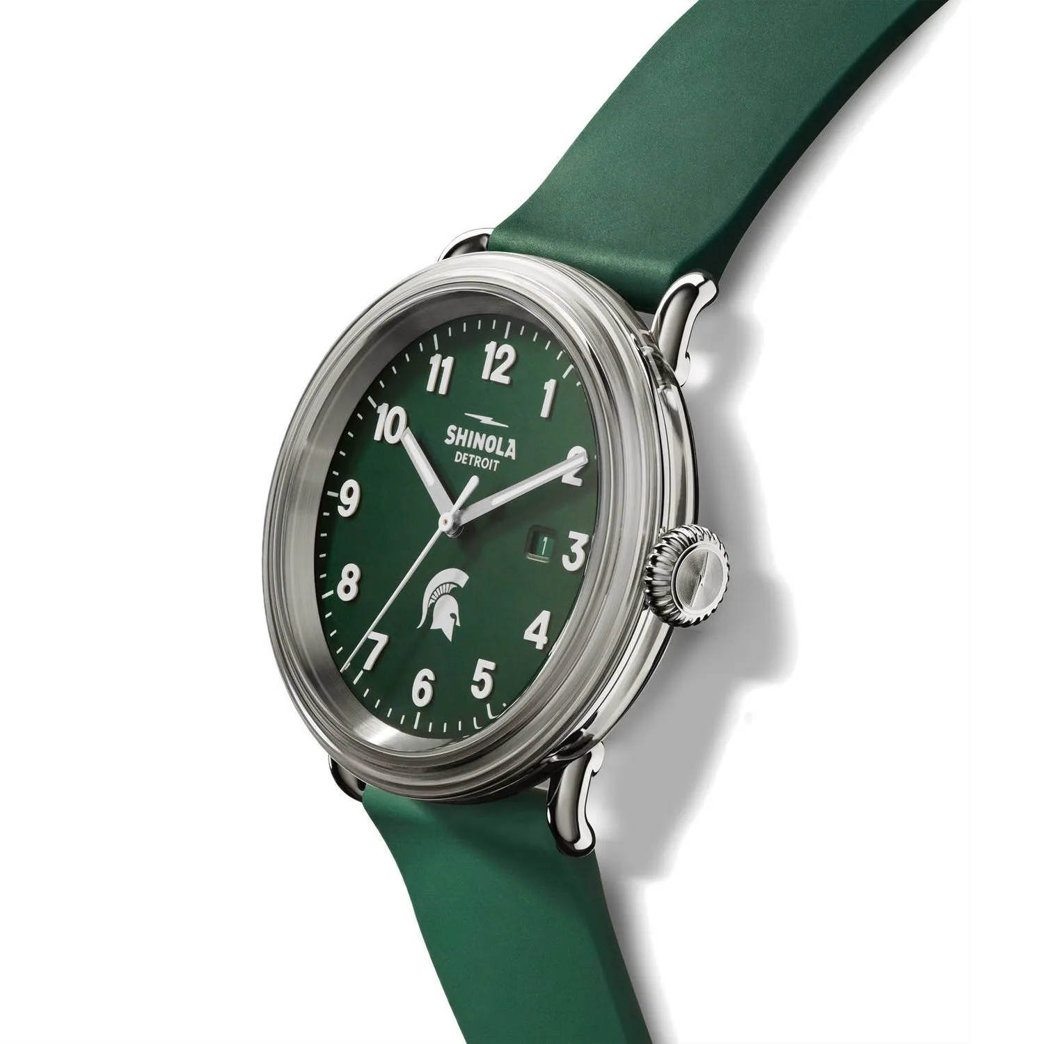 Shinola 43MM Detrola Spartan Green Watch S0120183163 Michigan State