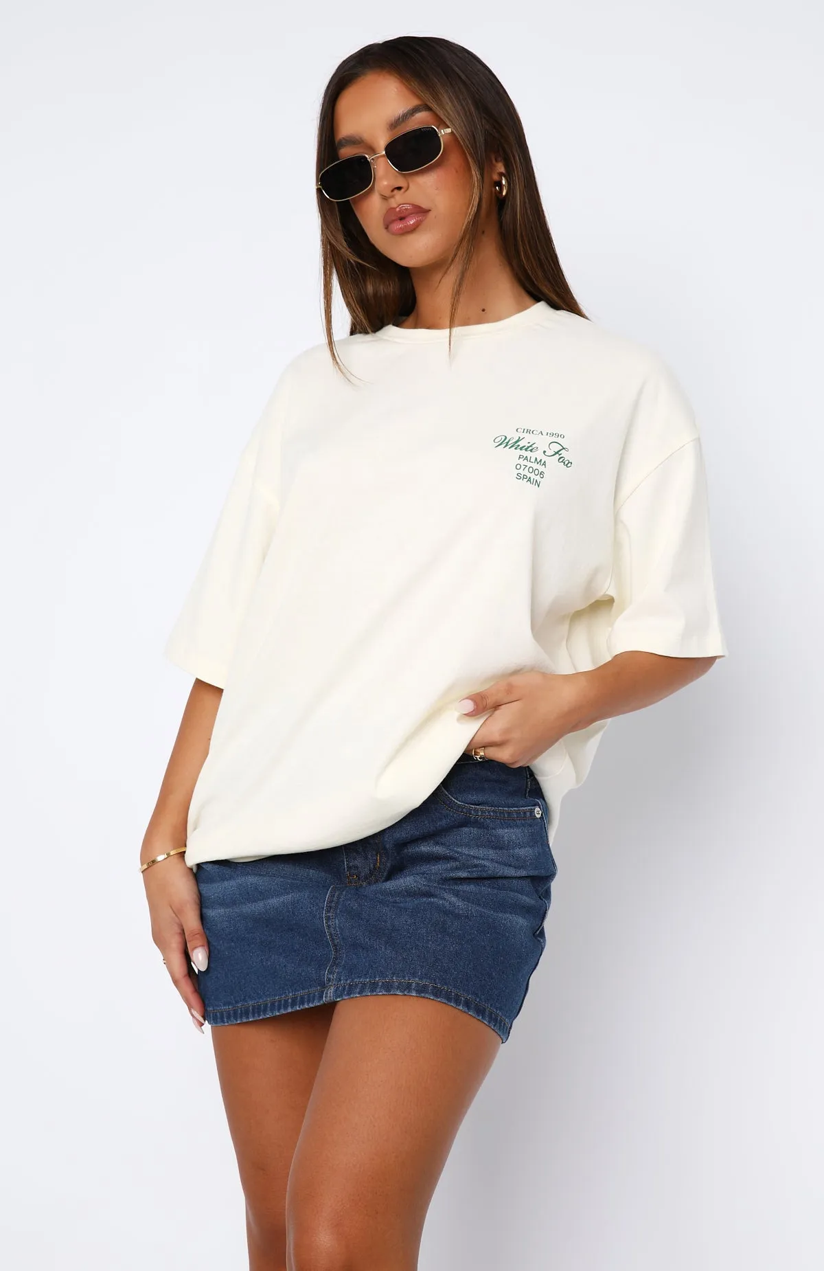 Show Me The World Oversized Tee Off White