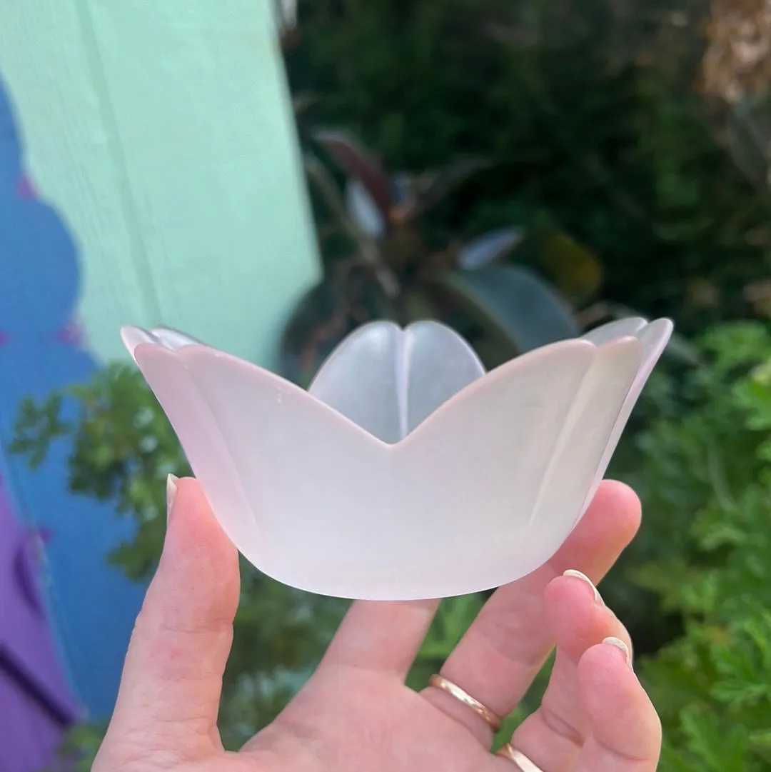 Soft pink glass cherry blossom bowl