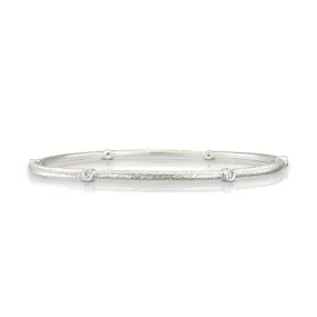 Sputnik Bangle in Sterling Silver with Diamonds