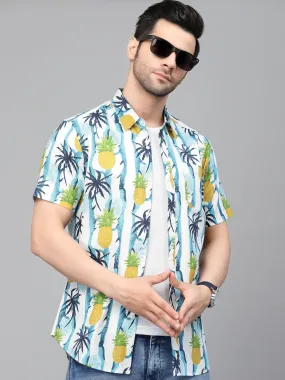 Style Quotient Men White Floral Printed Casual Shirt