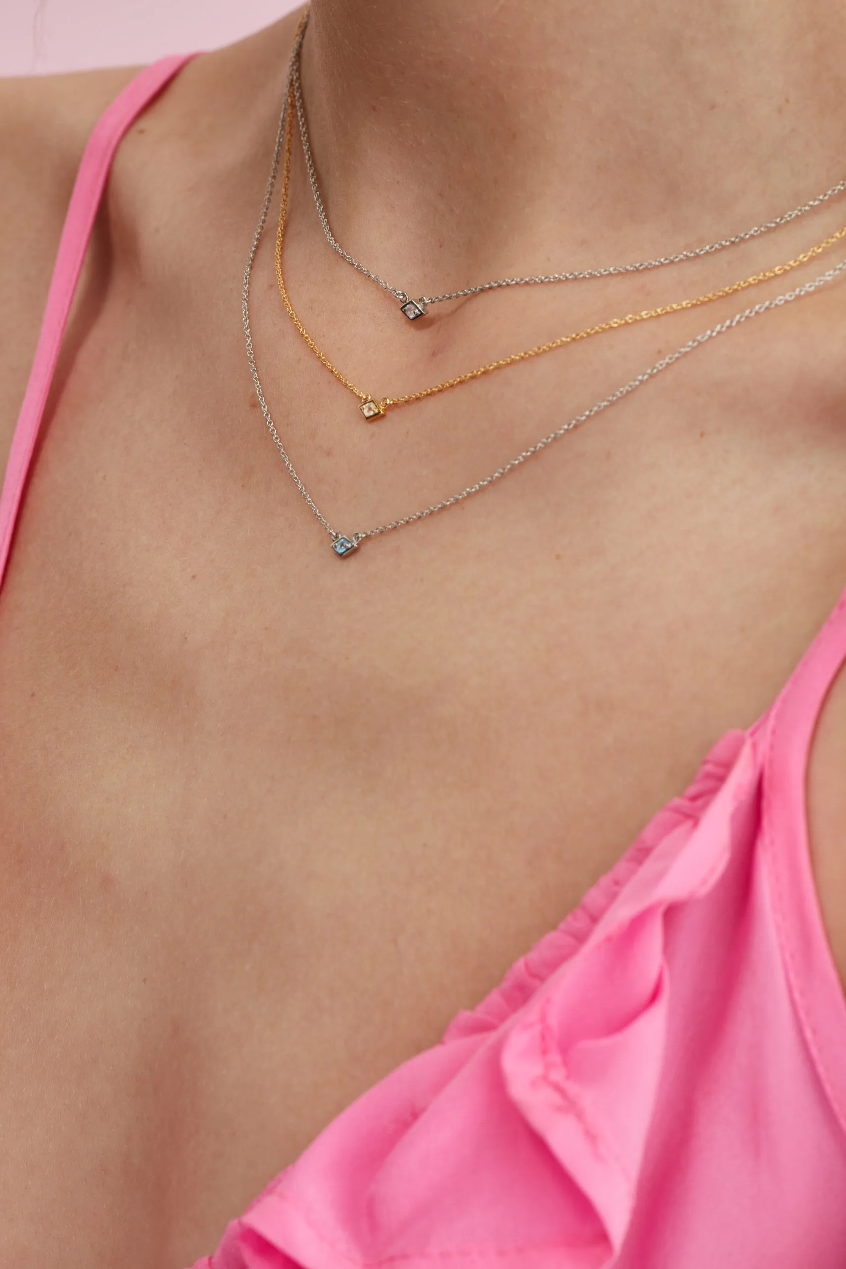 Superfine / Necklace / Keepsake / Rose Quartz   Gold