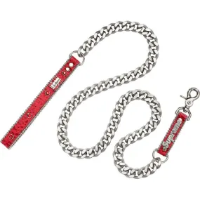 Supreme/B.B. Simon Studded Dog Leash (Red)