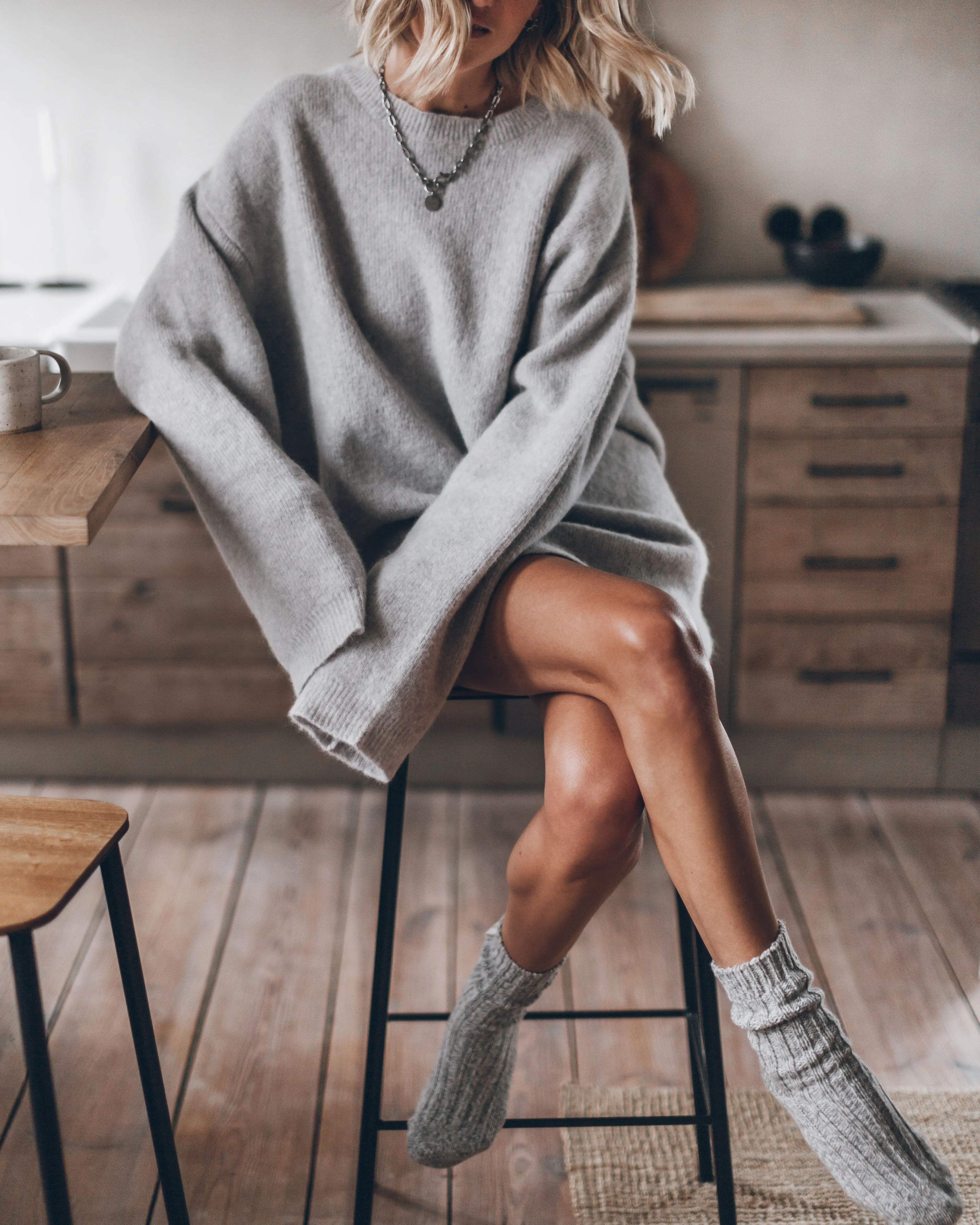 The Grey Oversized Knitted Sweater