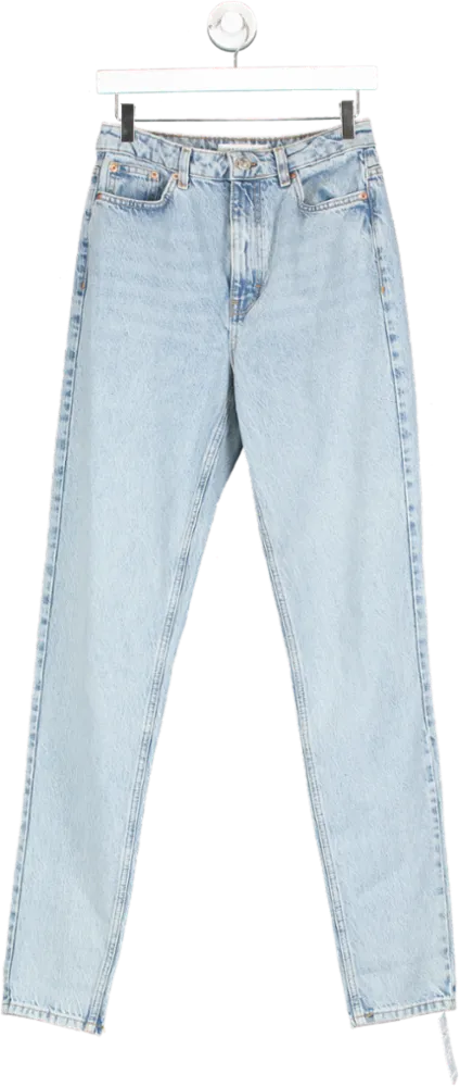 Topshop Blue Tall Straight Leg Mom Jeans W28