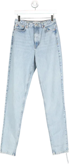 Topshop Blue Tall Straight Leg Mom Jeans W28