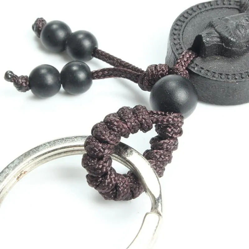 Traditional  Ebony Wood Buddha Keychain