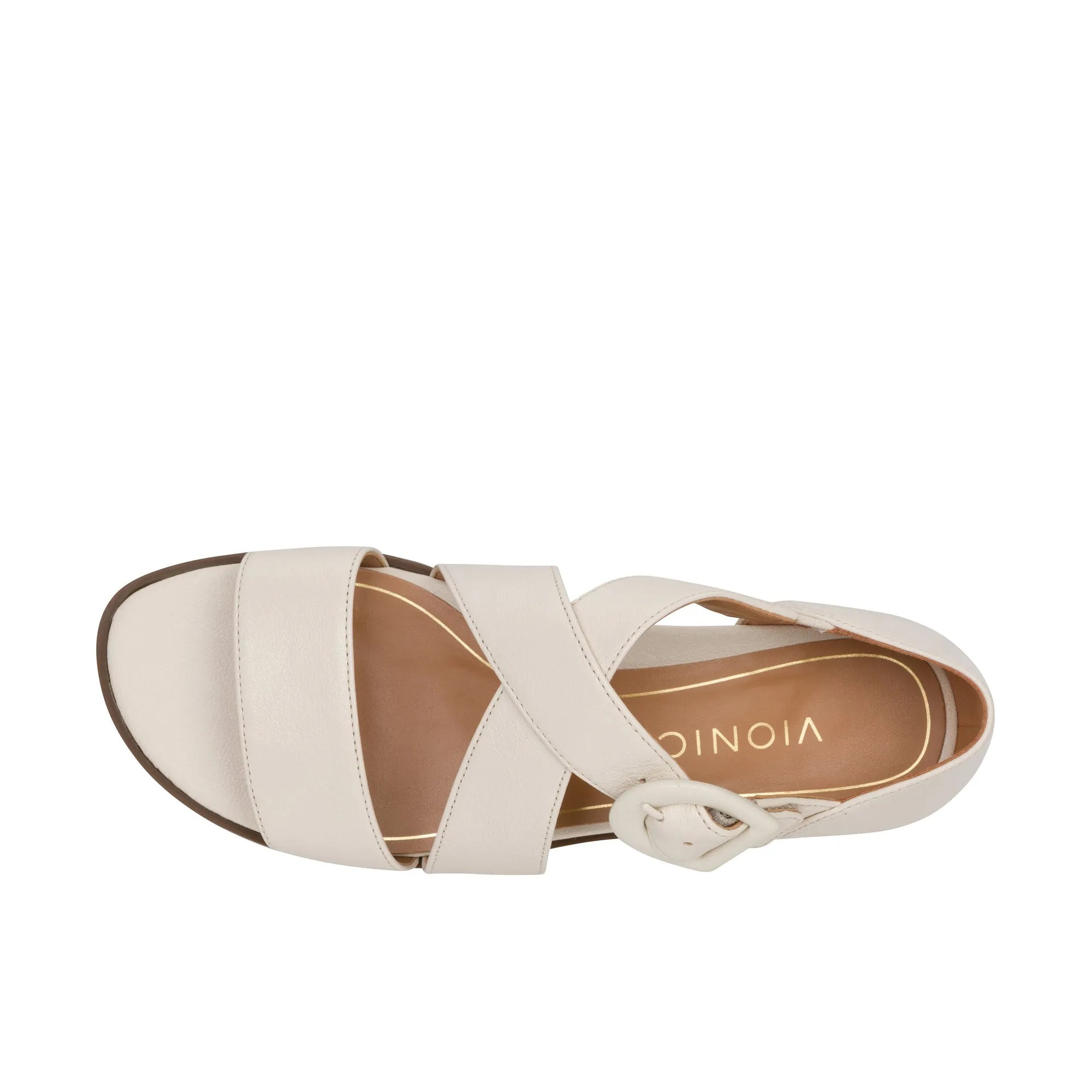 Vionic Womens Pacifica Strappy Sandal Cream