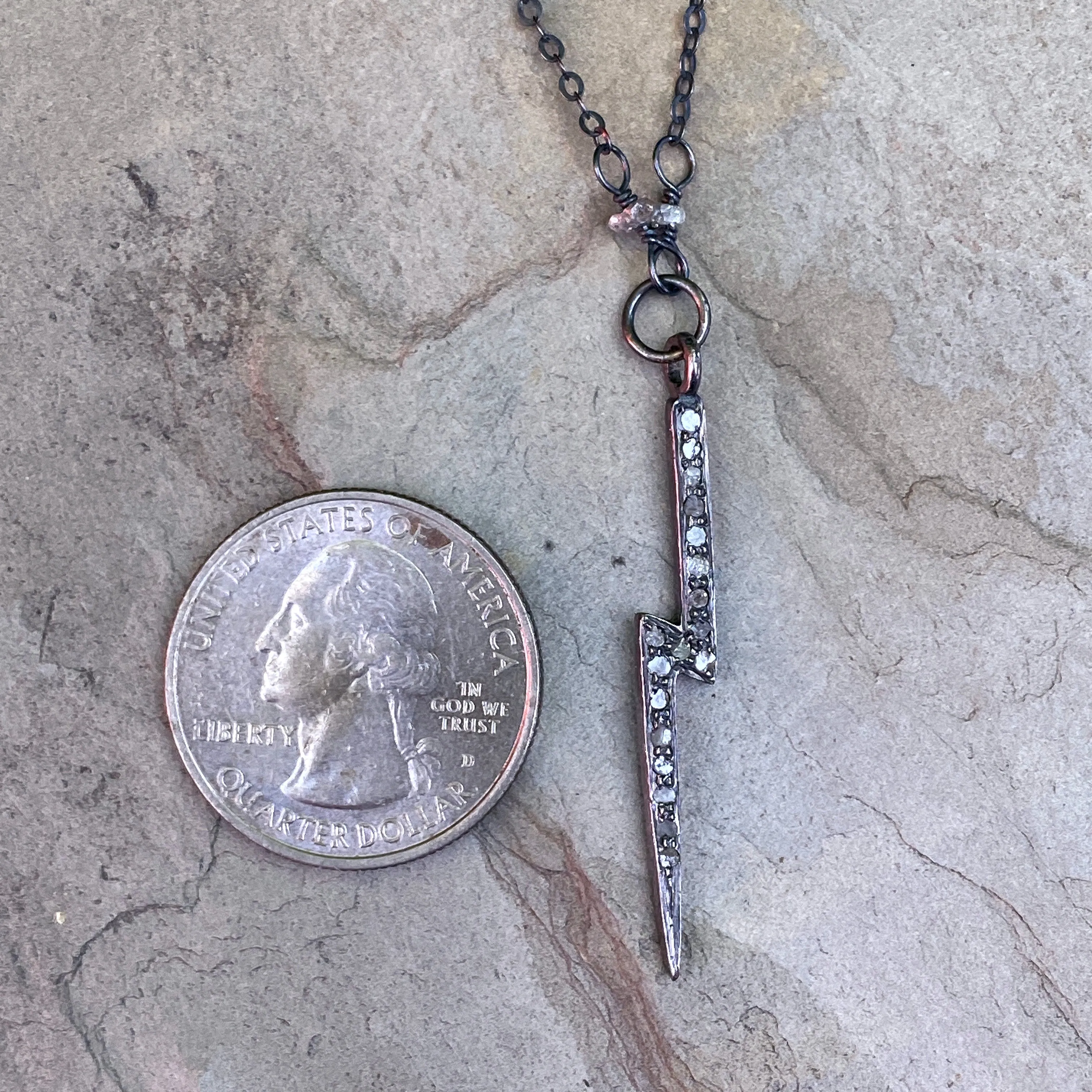 White Topaz Bolt Necklace