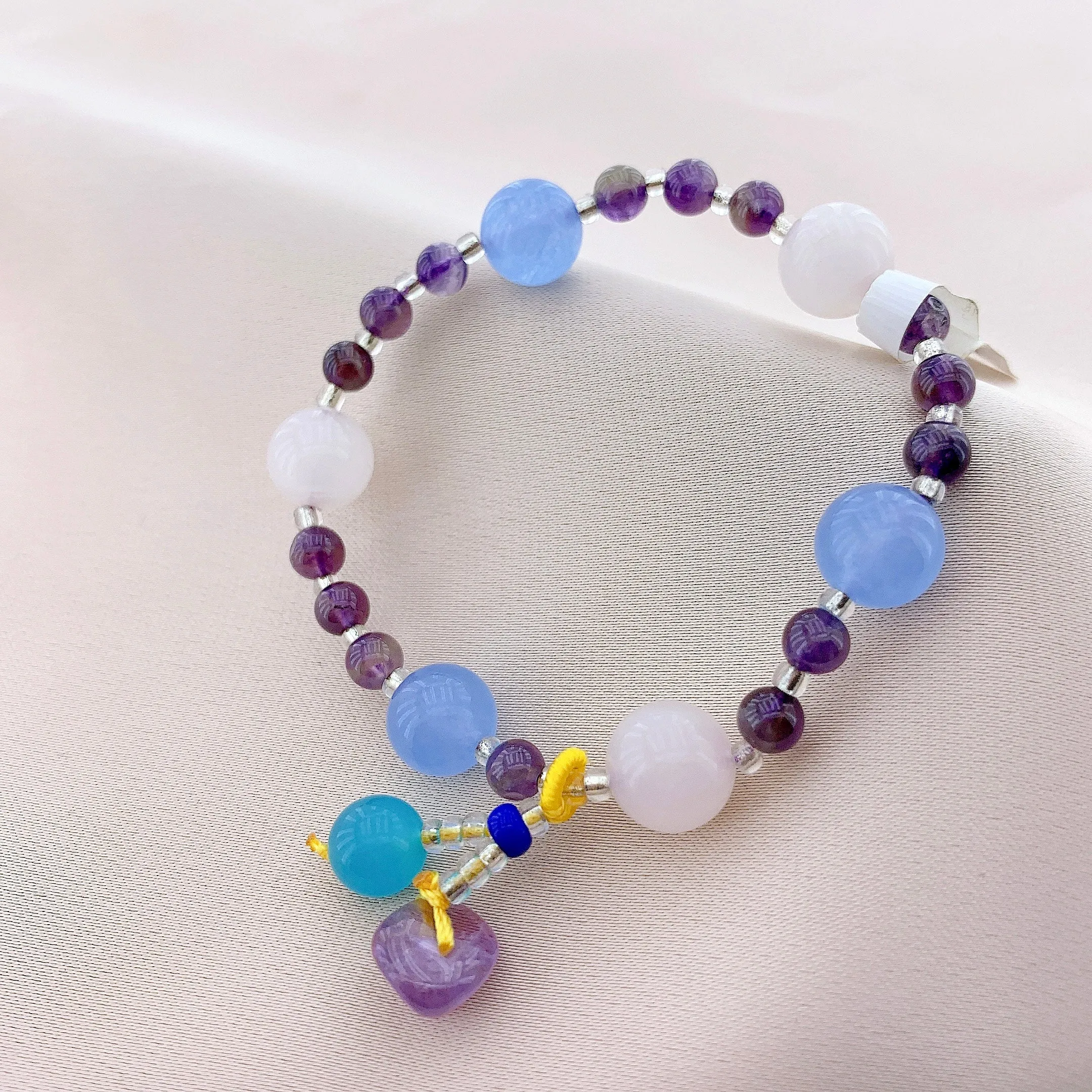 Women's Amethyst Crystal Beads Gemstone Bracelet